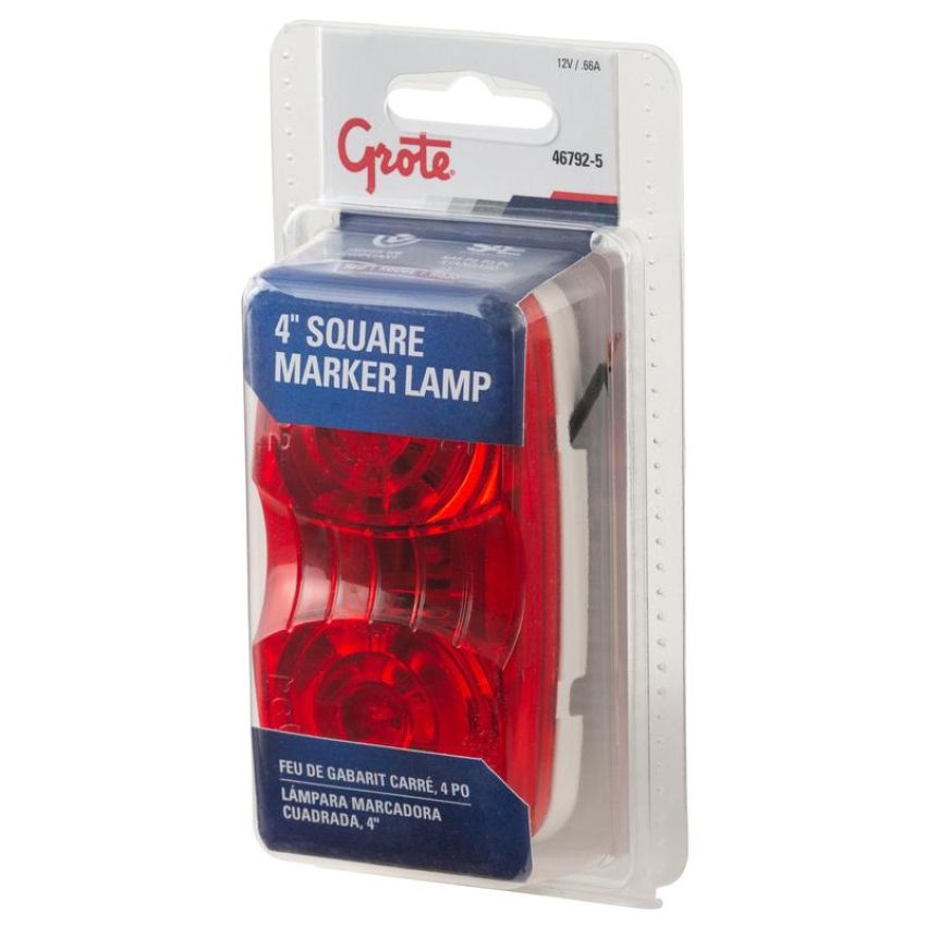 GROTE LIGHTING 46792-5 Two-Bulb Square-Corner Clearance Marker Lights, Duramold