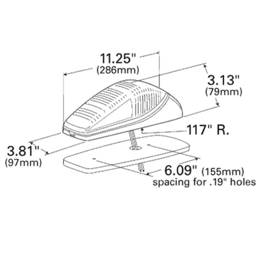 GROTE LIGHTING 46823 OEM-Style Large Aerodynamic Cab Marker Light, Amber