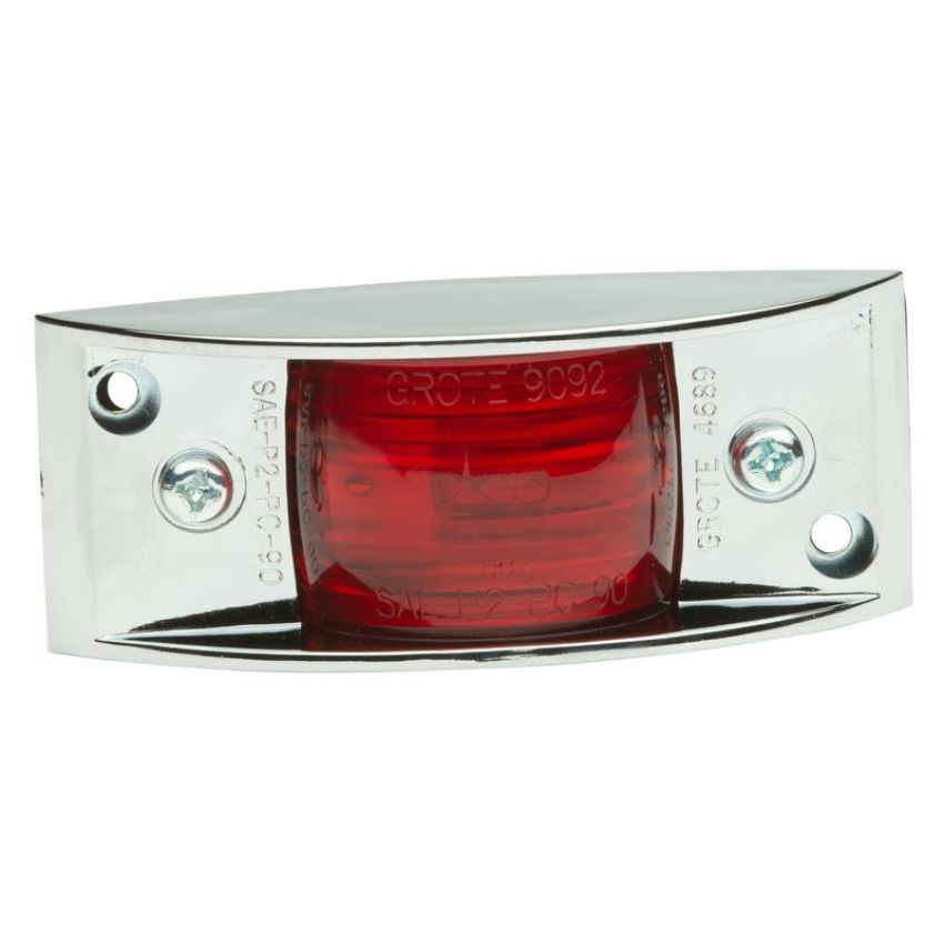 GROTE LIGHTING 46892 Chrome-Armored Clearance Marker Lights, Red