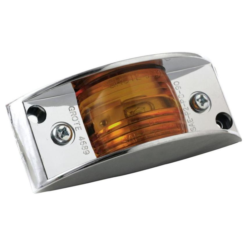GROTE LIGHTING 46893 Chrome-Armored Clearance Marker Lights, Amber