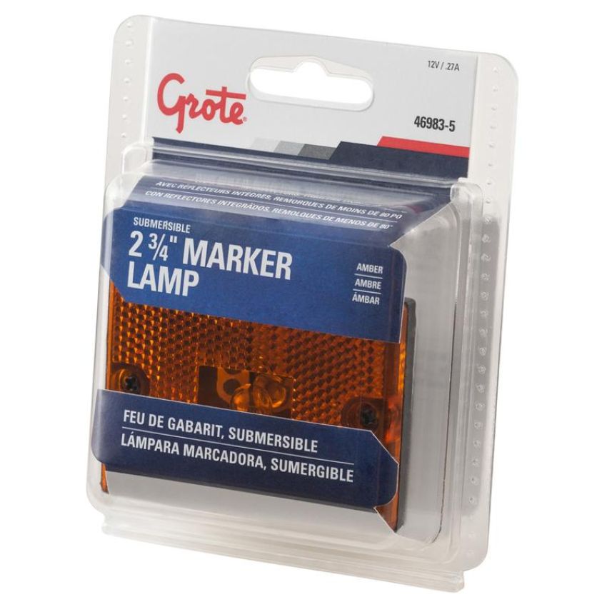GROTE LIGHTING 46983-5 CLR/MKR,YEL,INCAND.,STUD MOUNT,RETAIL PK