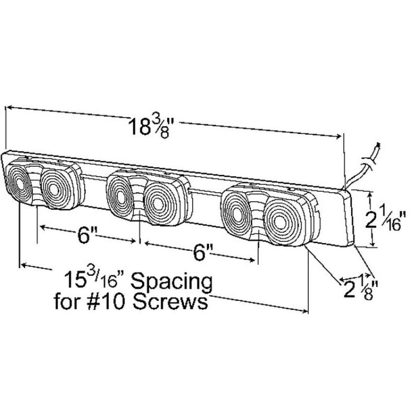 GROTE LIGHTING 49082 Low-Profile Light Bars, Square Corner Style