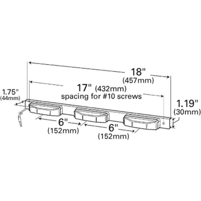 GROTE LIGHTING 49132 Aluminum Light Bar, Thin-line bar