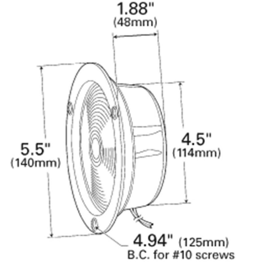 GROTE LIGHTING 50222 STT LAMP,RED,DURAMOLD HSING,DBLE CONTACT