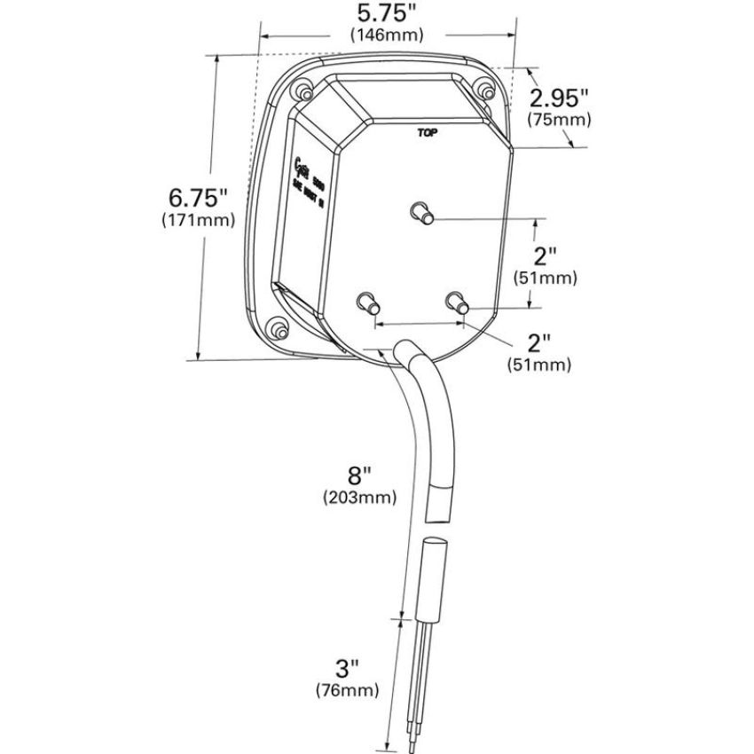 GROTE LIGHTING 50972 STT,3STD P'BILT/CHEVY/JEEP/GMCW/PGTL