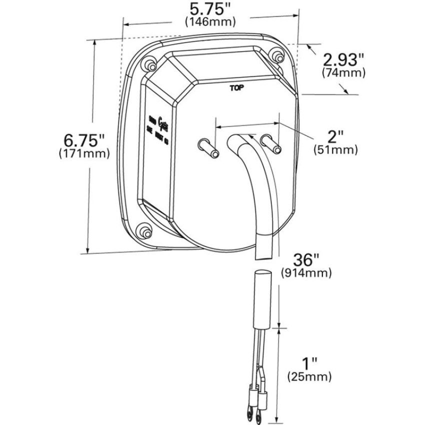 GROTE LIGHTING 50992 Torsion Mount® Two-Stud Mack® Dodge® Stop Tail Turn Light, Red
