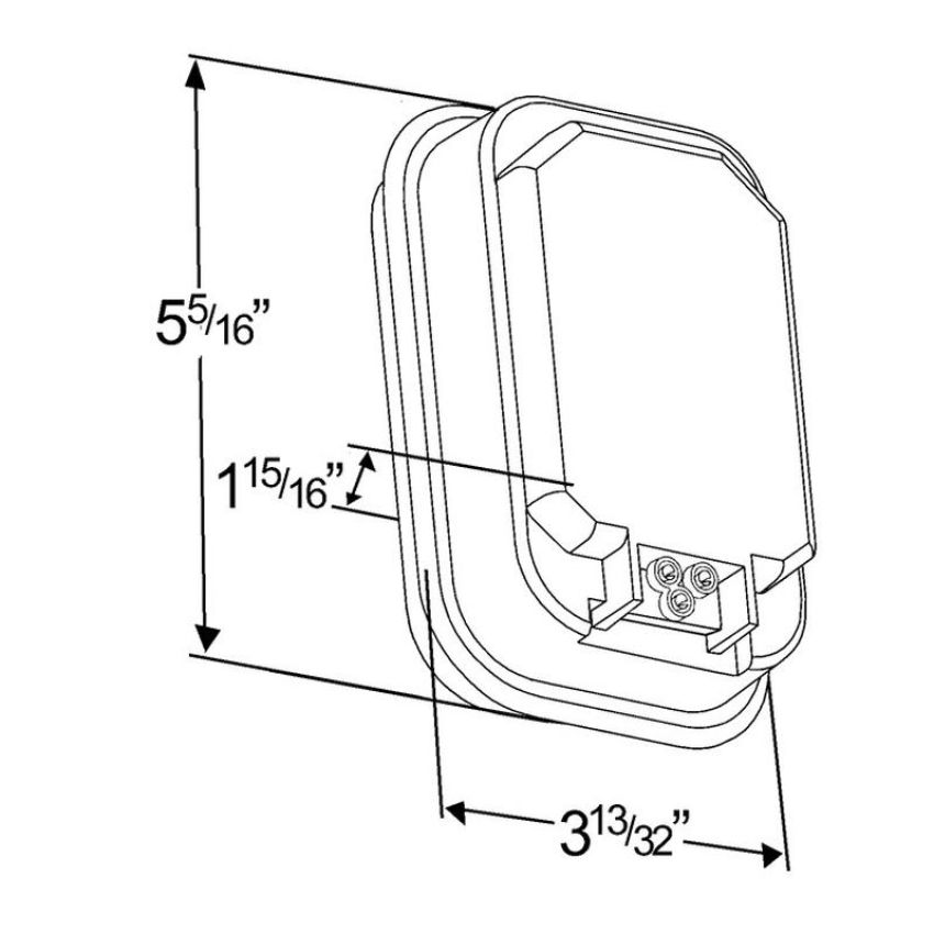 GROTE LIGHTING 52203 Rectangular Stop Tail Turn Light, Park Turn, Double Contact