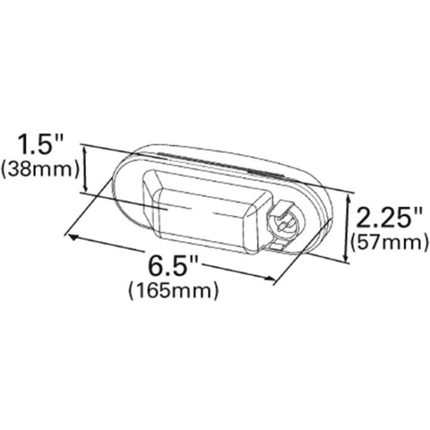 GROTE LIGHTING 52563 Torsion Mount® III Oval Stop Tail Turn Lights, Front Park, Male Pin, Amber Turn