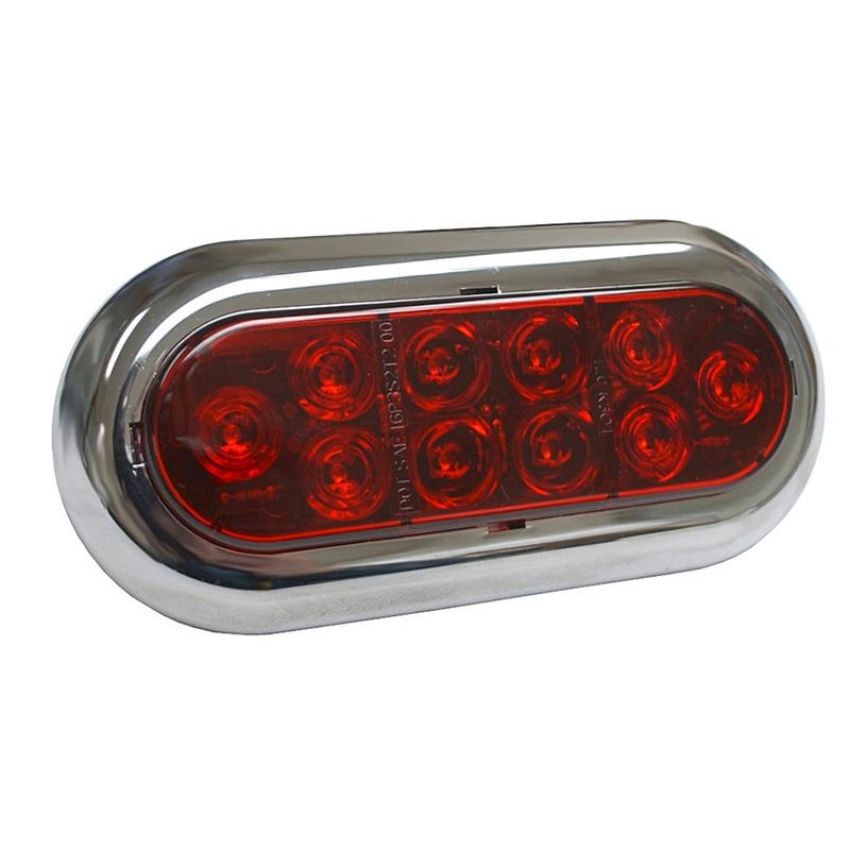 GROTE LIGHTING 52592-5 Oval LED Stop Tail Turn Light, Chrome Trim Ring