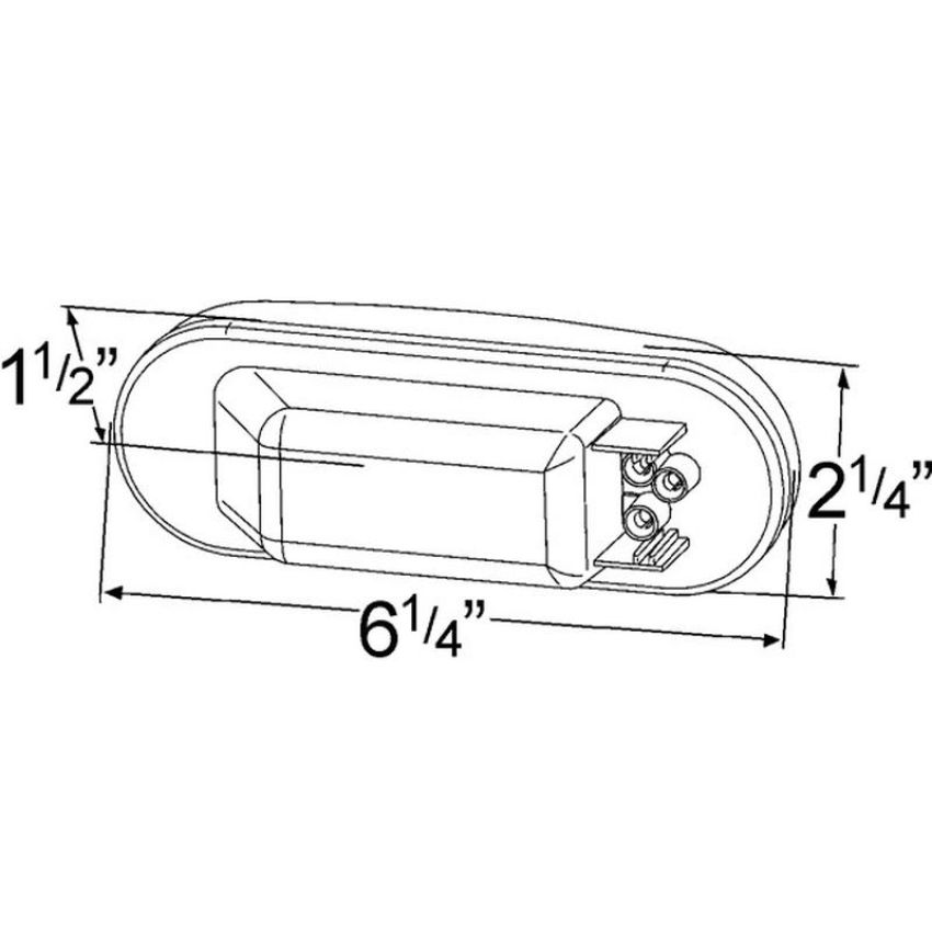 GROTE LIGHTING 52893 TURN LAMP,YEL,OVAL LAMP TORSION MNT III