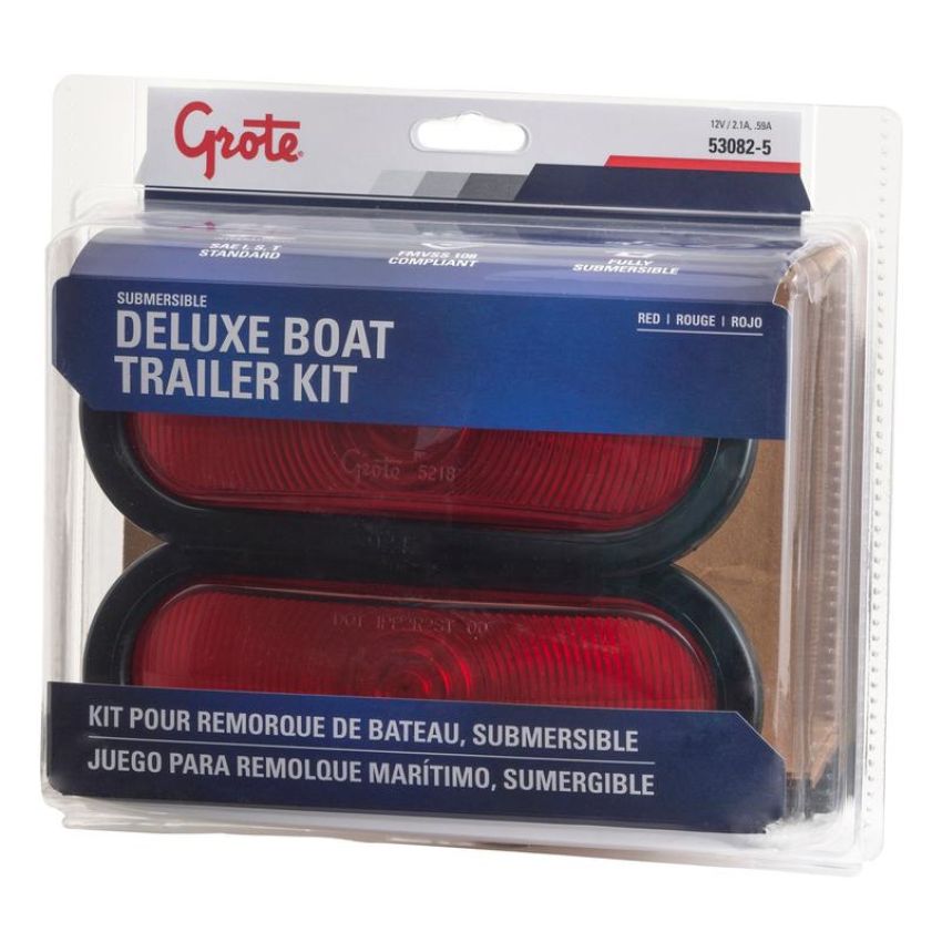 GROTE LIGHTING 53082-5 Oval Trailer Stop Tail Turn Submersible Lighting Kit, Boat Trailer Kit