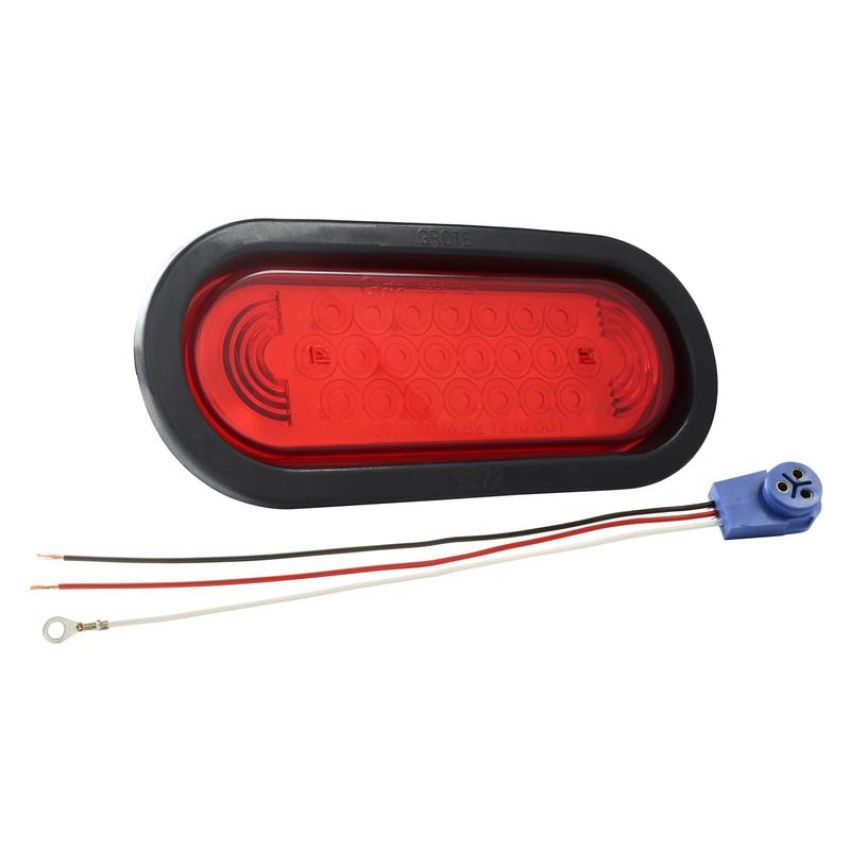 GROTE LIGHTING 53122 SuperNova® Oval LED Stop Tail Turn Lights, Red Kit (53962 + 92420 + 67005)