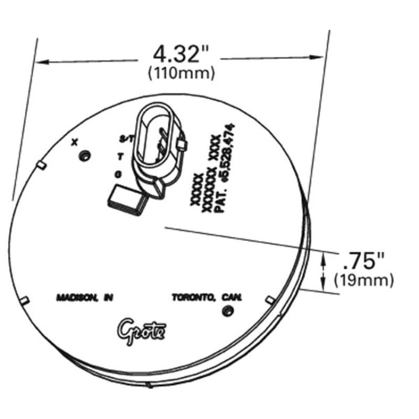 GROTE LIGHTING 53553 STT,SNOVALED,YEL AUX,W/HARD SHELL CON