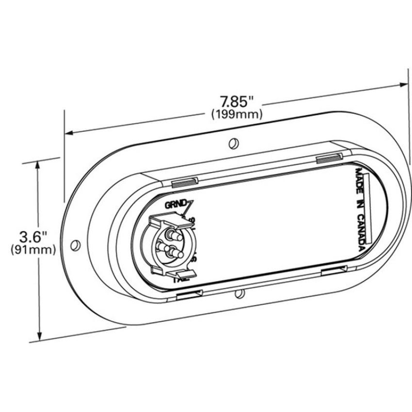 GROTE LIGHTING 53622 SuperNova® Oval LED Stop Tail Turn Lights, Black Theft-Resistant Flange
