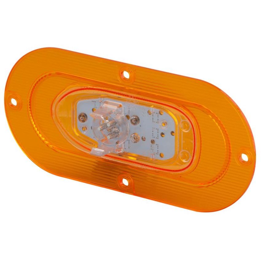 GROTE LIGHTING 54203 SuperNova® Oval LED Side Turn Marker Lights, Integrated Flange Mount, Male Pin