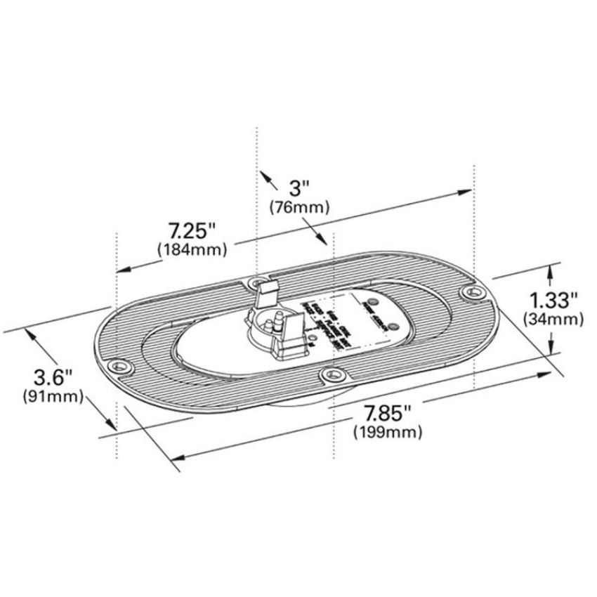GROTE LIGHTING 54203 SuperNova® Oval LED Side Turn Marker Lights, Integrated Flange Mount, Male Pin