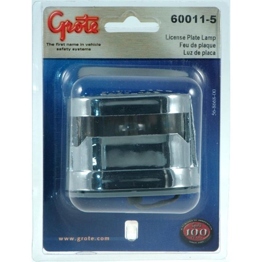 GROTE LIGHTING 60011-5 LICENSE LMP,TRPLE CHRME,DURMLD,RETAIL PK