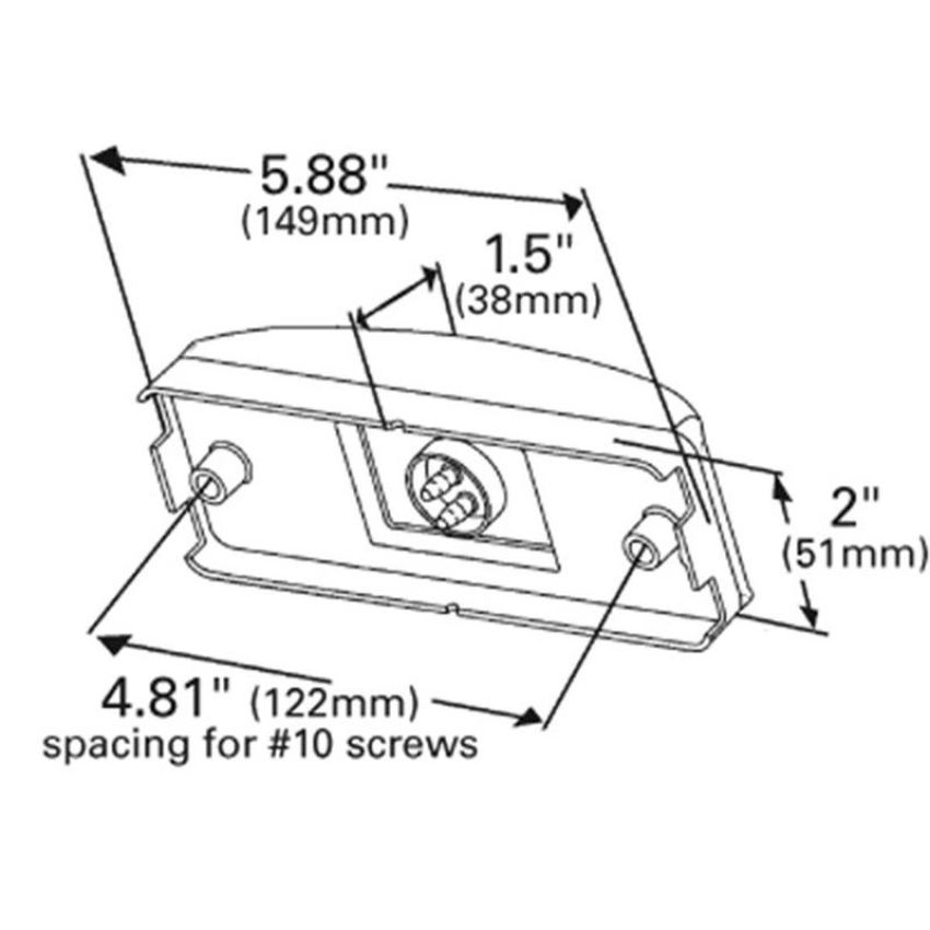 GROTE LIGHTING 60331 LICENSE LAMP, CLEAR, SLD TURTLEBACK II