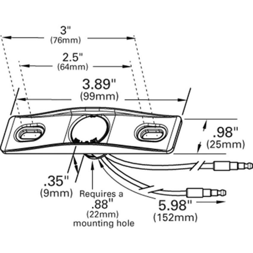 GROTE LIGHTING 60661 MicroNova® Multi-Volt Dot LED License Lights, DOT Light with Adaptor Bracket