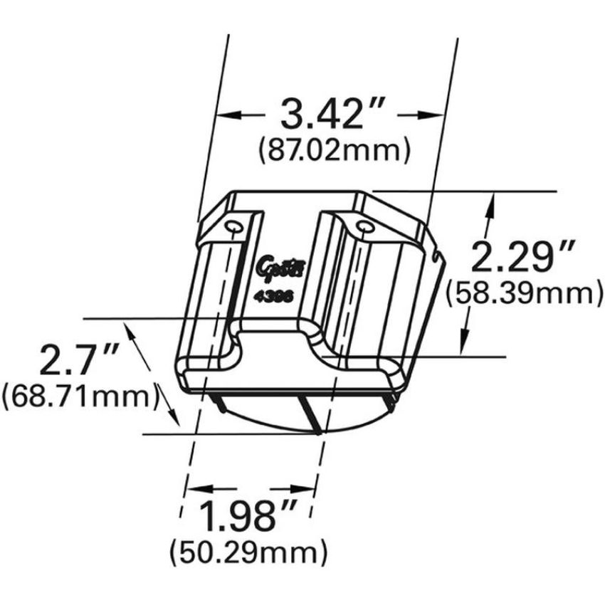 GROTE LIGHTING 60681 MicroNova® Multi-Volt LED License Light, Vertical Mount, Gray