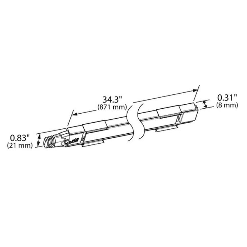 GROTE LIGHTING 61T60 LED Light Strip in Mounting Extrusion, Clear, Flat, 34.02 in | 864 mm