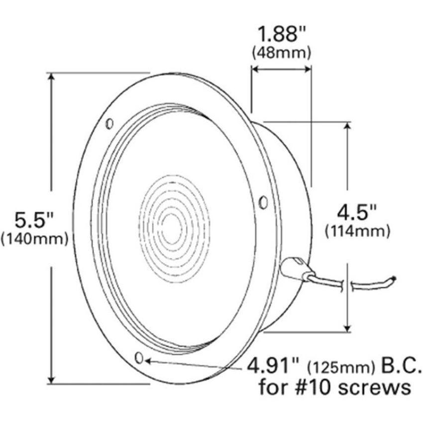 GROTE LIGHTING 62151 BACK-UP LAMP, CLR, SS RECESSED