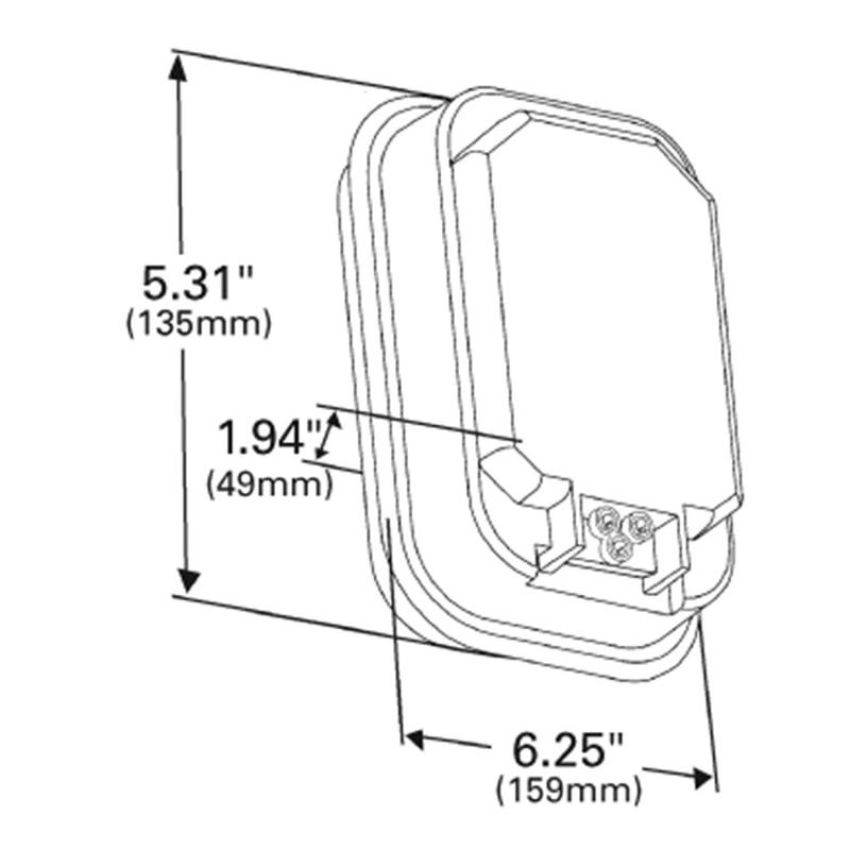 GROTE LIGHTING 62381 Rectangular Dual-System Backup Light, Female Pin