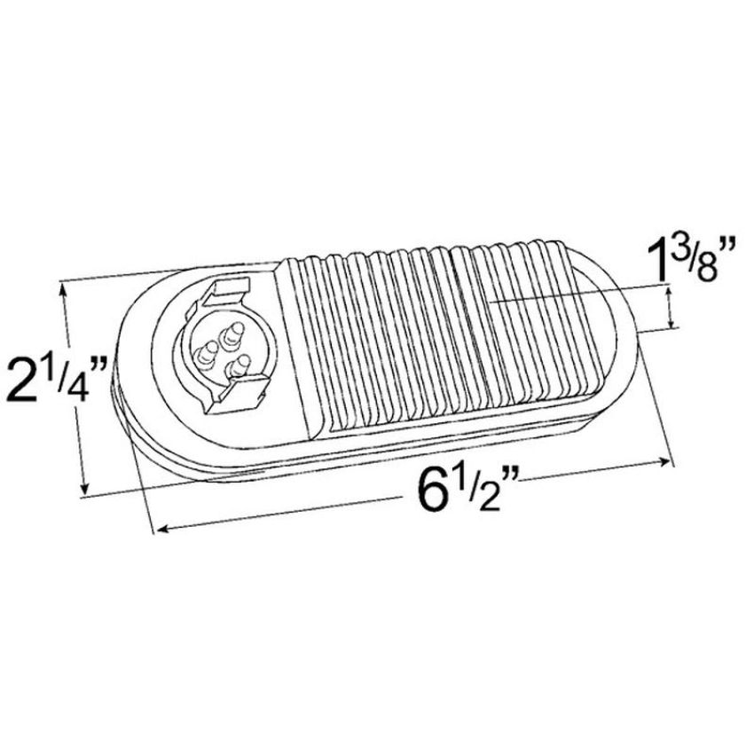GROTE LIGHTING 62601 SuperNova® Oval Dual-System LED Backup Light, Horizontal Grommet Mount, Male Pin