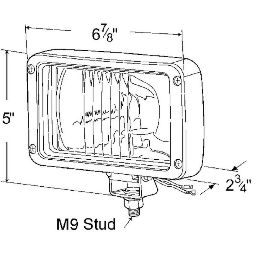 GROTE LIGHTING 63151-5 CLR,FLOOD,RECT HALOGEN WORK, RETAIL PK