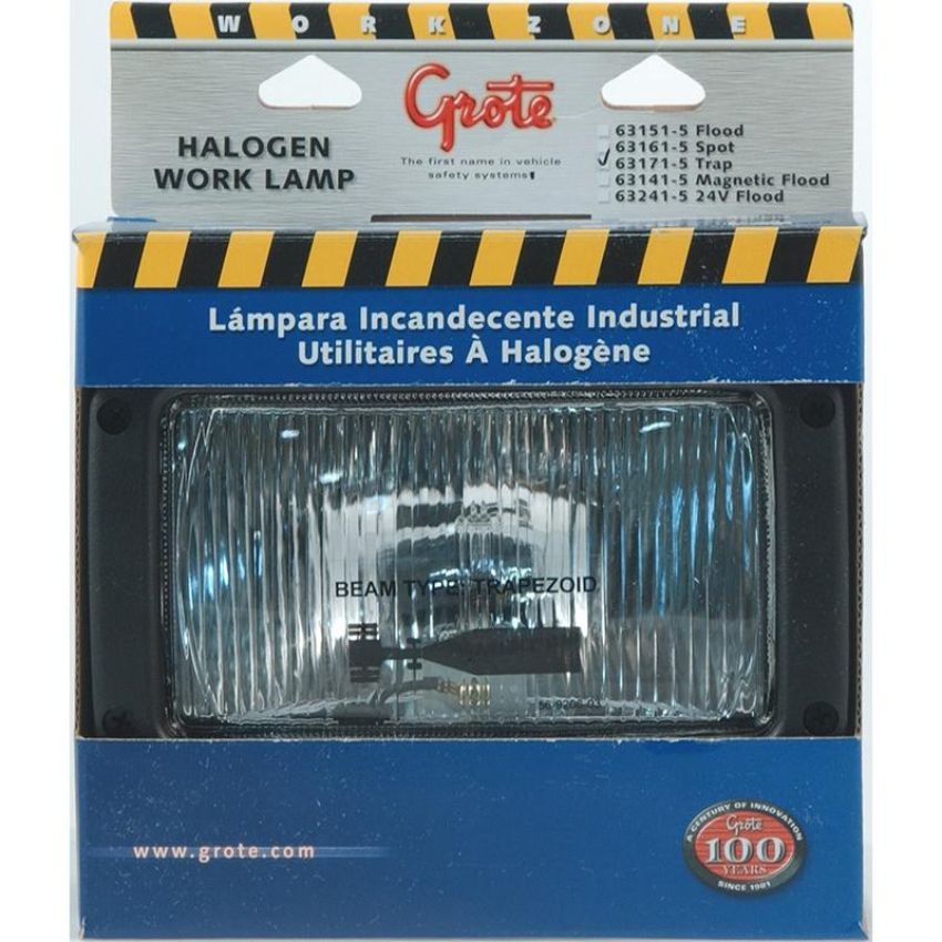 GROTE LIGHTING 63171-5 CLR,TRAP,RECT HALOGEN WORK, RETAIL PACK