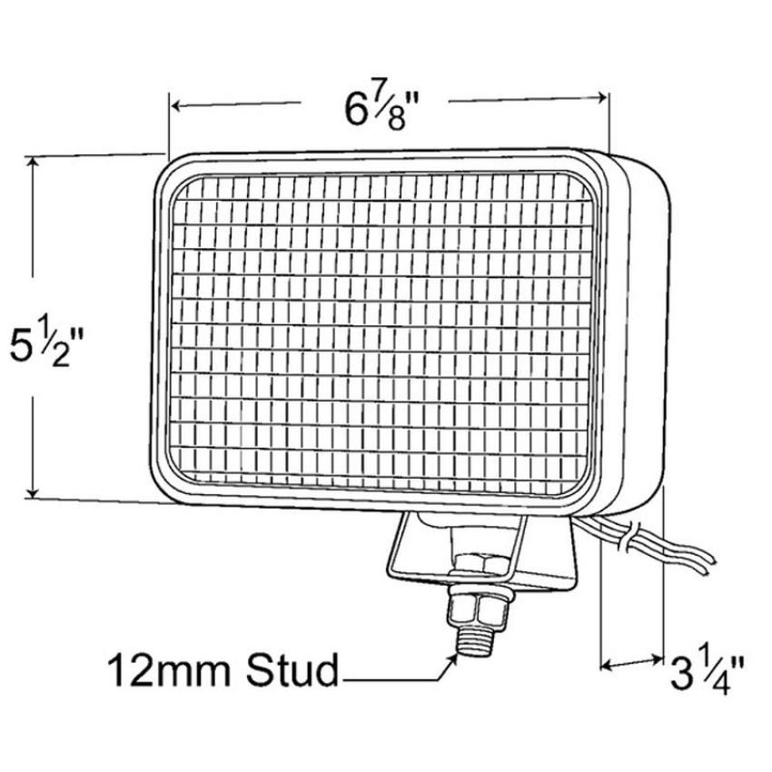 GROTE LIGHTING 63181-5 CLR,FLOOD,LARGE RECT. WORK, RETAIL PACK