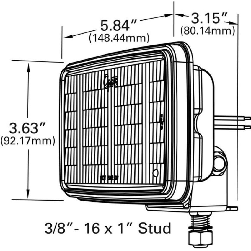 GROTE LIGHTING 63741 LED WORK LAMP, FLOOD PATTERN, 24 VOLT