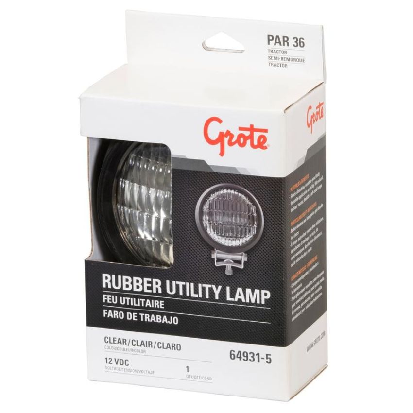 GROTE LIGHTING 64931-5 Par 36 Utility Lights, Rubber Tractor