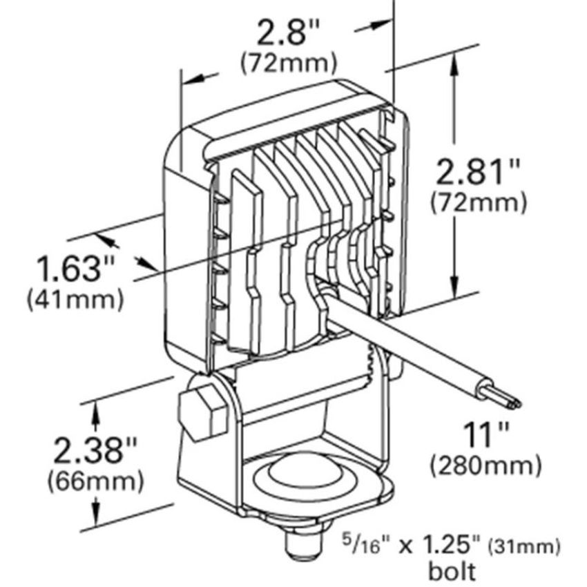 GROTE LIGHTING 64H01-5 CLEAR, LED SQUARE WORK LAMP, RETAIL PACK