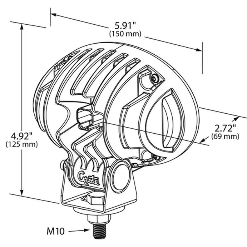 GROTE LIGHTING 64W11 Trilliant® Oval LED Work Lights, Close Range, 2000 Lumens, Deutsch, 9-32V