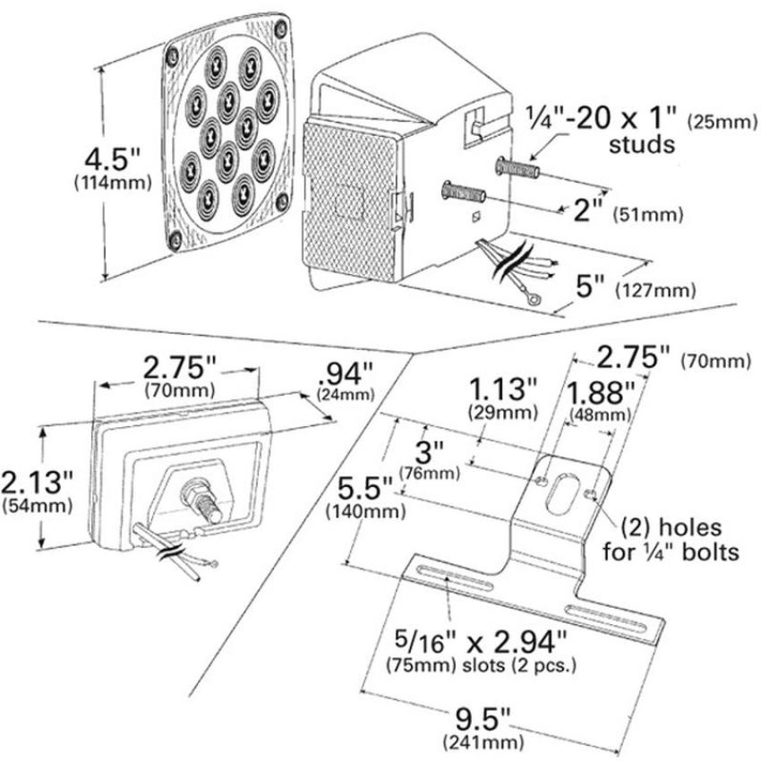 GROTE LIGHTING 65330-5 US 440 SERIES BOAT KIT W/SIDEMKRS,RETAIL