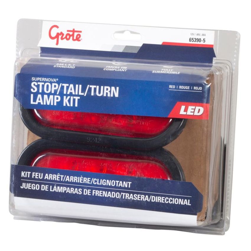 GROTE LIGHTING 65390-5 SuperNova® LED Oval Trailer Stop Tail Turn Submersible Lighting Kit