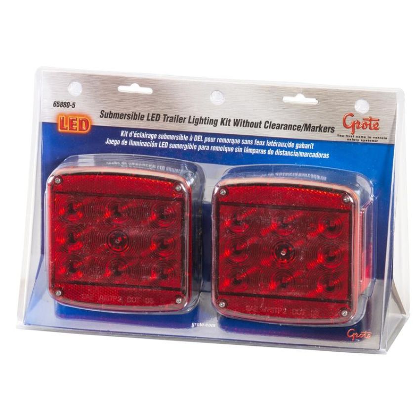 GROTE LIGHTING 65880-5 Submersible LED Trailer Lighting Kit, Kit without Clearance/Marker