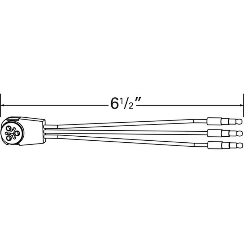GROTE LIGHTING 66816 Stop Tail Turn Three-Wire 90º Plug-In Pigtails for Male Pin Lights, 6