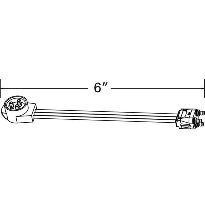 GROTE LIGHTING 66831 Adapter Plugs, Male Pin to 90° Female Pin Termination