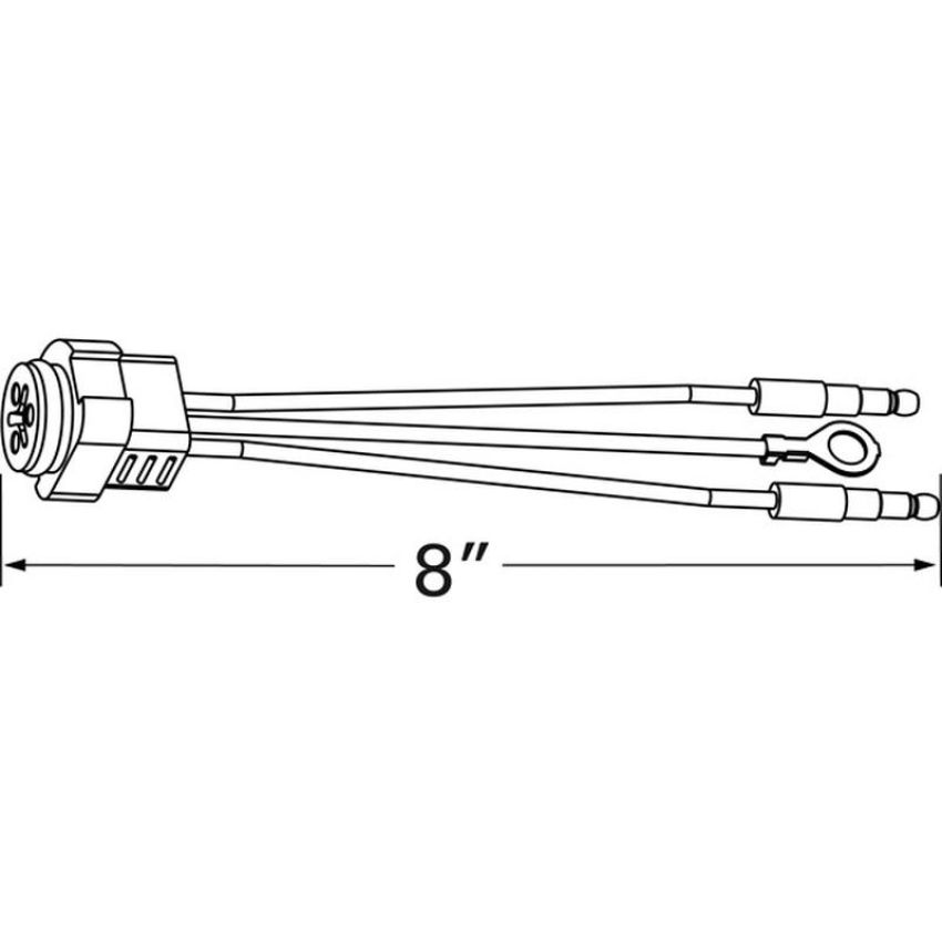 GROTE LIGHTING 66841 Stop Tail Turn Three-Wire Plug-In Pigtails for Male Pin Lights, 8