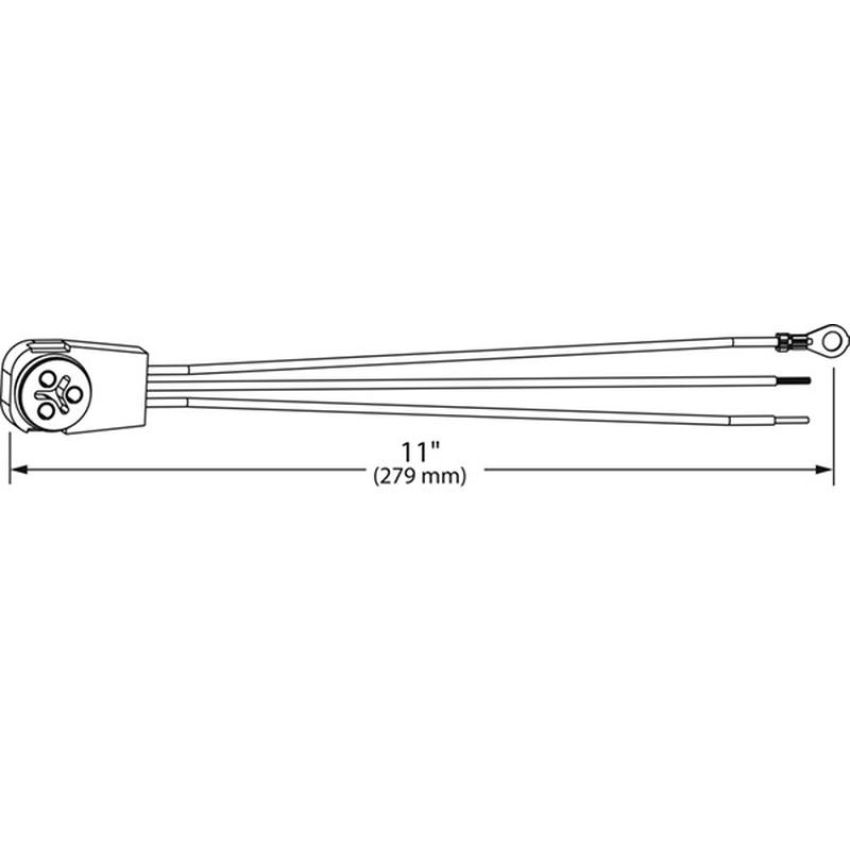 GROTE LIGHTING 67005 Stop Tail Turn Three-Wire 90º Plug-In Pigtails for Male Pin Lights, 11