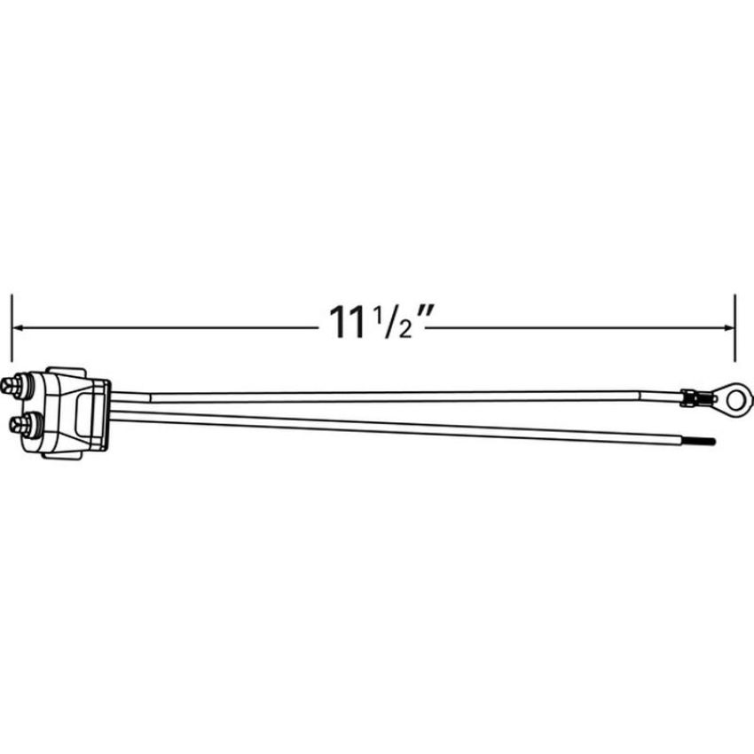 GROTE LIGHTING 67010 Two-Wire Plug-In Pigtails for Female Pin Lights, Blunt Cut, Straight