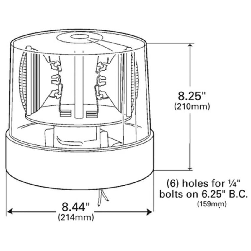 GROTE LIGHTING 76223 Two Sealed-Beam Roto-Beacons, Amber