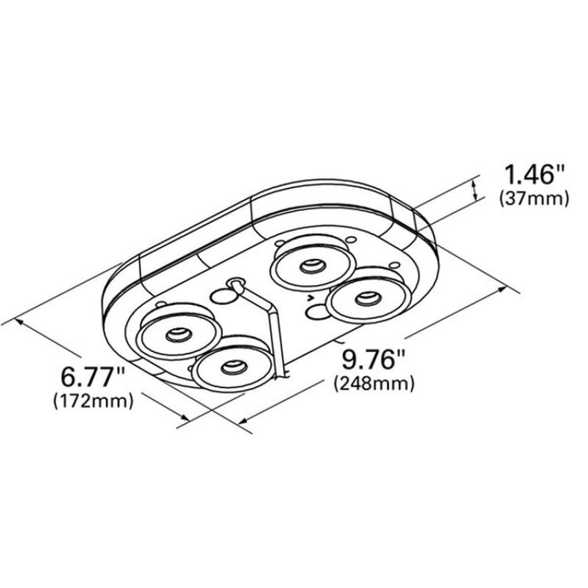 GROTE LIGHTING 77803 Class I Compact LED Light Bars, Magnetic Mount, Amber, 12V/24V