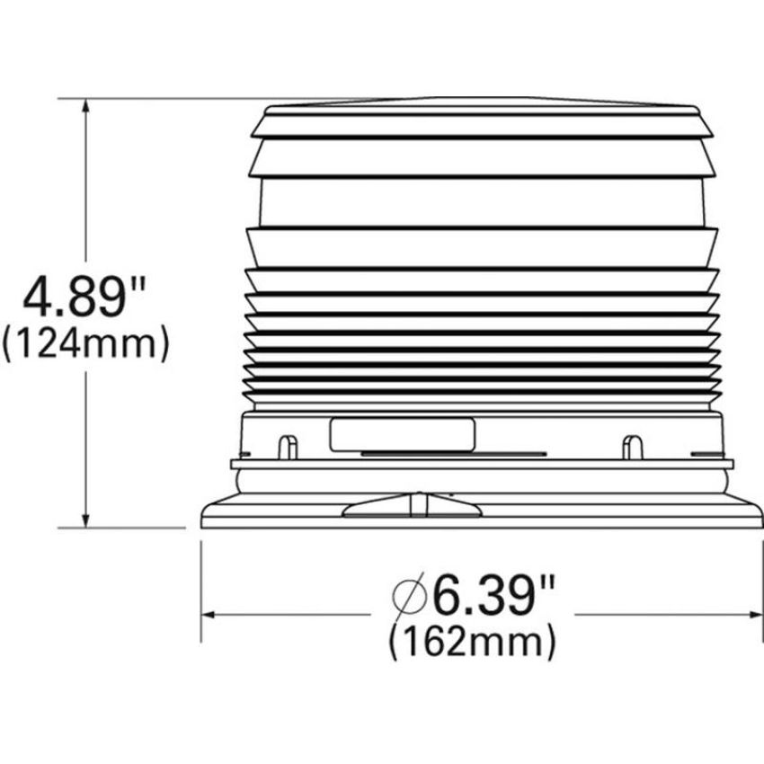GROTE LIGHTING 78031 LED Beacons with S-Link Synchronization, Permanent Mount, Class I, White