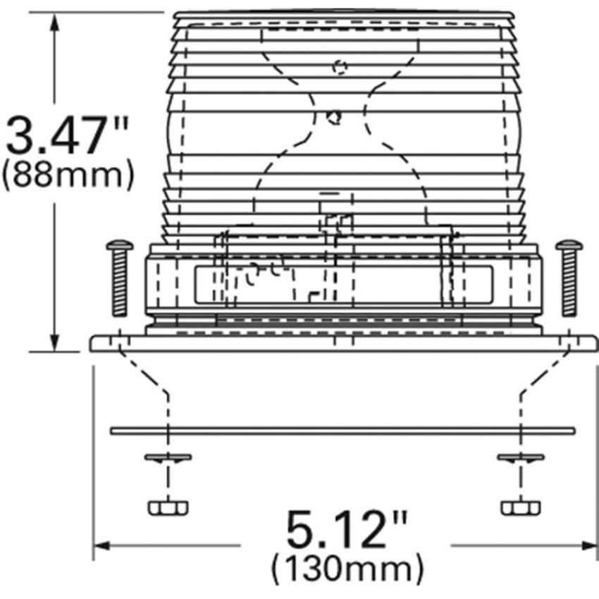 GROTE LIGHTING 78093 Material Handling LED Beacon, Class II, Permanent Mount, Short Lens