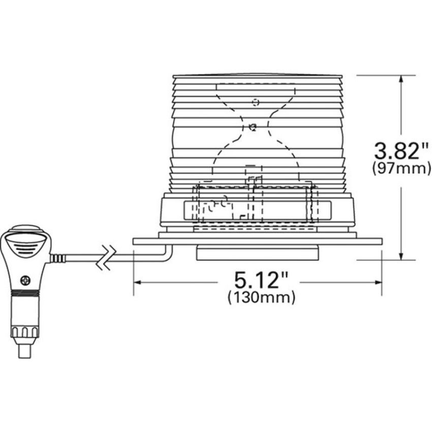 GROTE LIGHTING 78103 Material Handling LED Beacon, Class II, Magnetic Mount, Short Lens