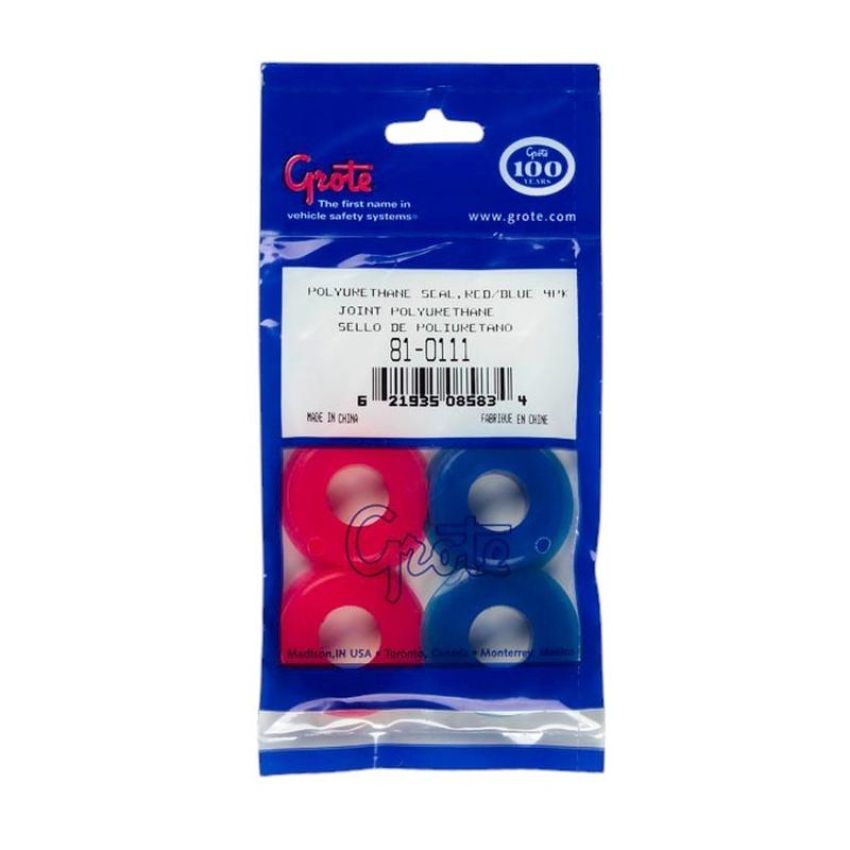 GROTE LIGHTING 81-0111 Seals, Red & Blue, 4pk