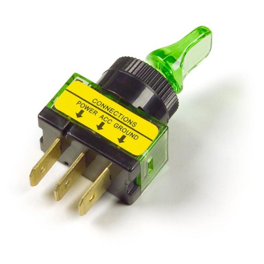 GROTE LIGHTING 82-1911 Toggle Switch - Illuminated - Duckbill, Green